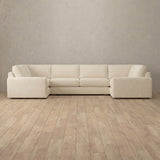 Linen Blend::Articture Signature Sofa Large Sectional  Cream Linen Blend