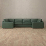 Top Grain Leather::Articture Signature Sofa Large Sectional  Forest Green Top Grain Leather v1 [grid:5:TGL]