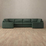 Top Grain Leather::Articture Signature Sofa Large Sectional  Forest Green Top Grain Leather v3
