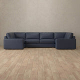 Top Grain Leather::Articture Signature Sofa Large Sectional  InkBlue Top Grain Leather