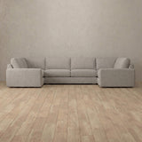 Linen Blend::Articture Signature Sofa Large Sectional  Pewter Linen Blend
