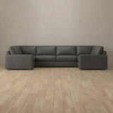 Top Grain Leather::Articture Signature Sofa Large Sectional  Smoke Top Grain Leather