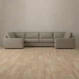 Top Grain Leather::Articture Signature Sofa Large Sectional  Taupe Top Grain Leather