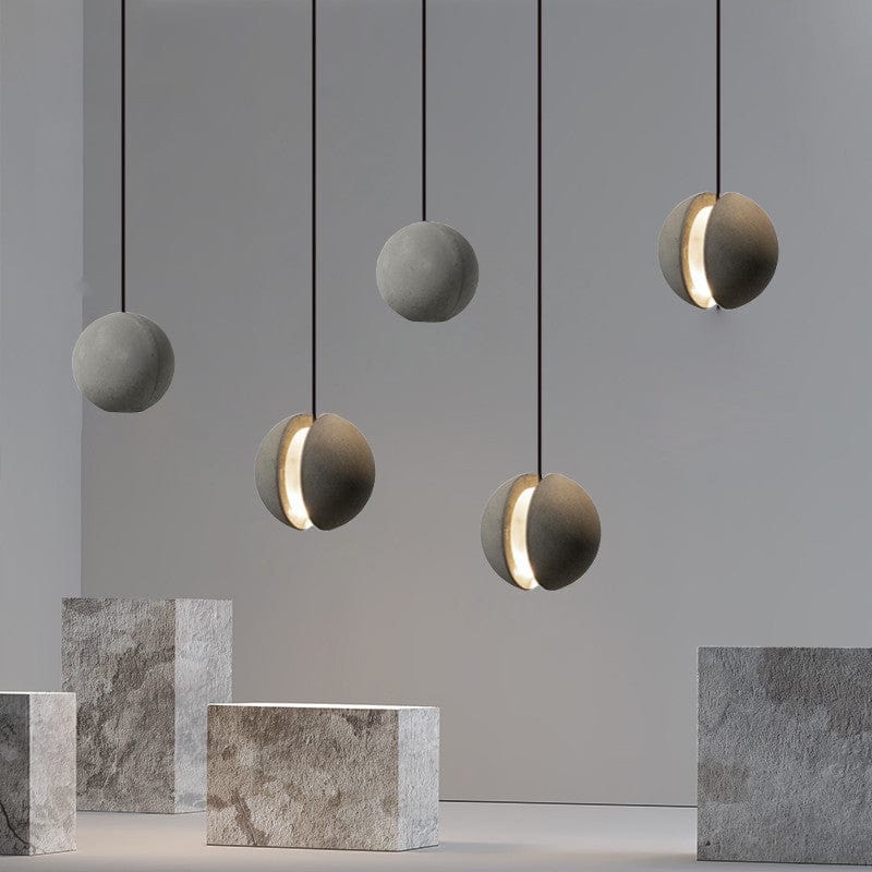 Sphered Cement Pendant Light — lifestyle