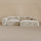 2 Seater Left Chaise-Velvet-Alabaster