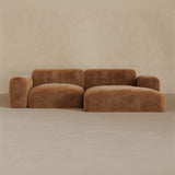 2 Seater Left Chaise-Velvet-Brandy