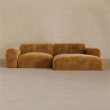 2 Seater Left Chaise-Velvet-Camel