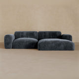 2 Seater Left Chaise-Velvet-Ink