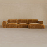 3 Seater Left Chaise-Velvet-Camel