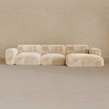 3 Seater Left Chaise-Velvet-Chalk