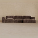 3 Seater Left Chaise-Velvet-Espresso