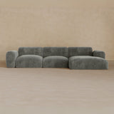 3 Seater Left Chaise-Velvet-Graphite