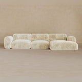 3 Seater Left Chaise-Velvet-Linen