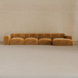 4 Seater Left Chaise-Velvet-Camel