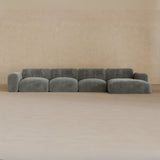 4 Seater Left Chaise-Velvet-Graphite