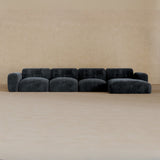 4 Seater Left Chaise-Velvet-Ink