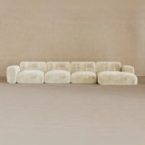 4 Seater Left Chaise-Velvet-Linen