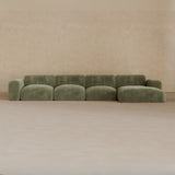 4 Seater Left Chaise-Velvet-Olive
