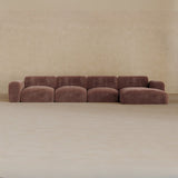 4 Seater Left Chaise-Velvet-Oxblood