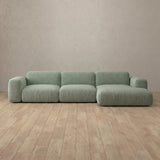 Linen Blend::Biscuit Velvet 3 Seater Sectional Sage Linen Blend [grid:2:LB]