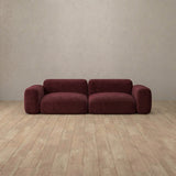 Linen Blend::Biscuit Velvet Sofa 2 Seater Burgundy Linen Blend [grid:2:LB] [grid:6:LB]