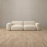 Linen Blend::Biscuit Velvet Sofa 2 Seater Cream Linen Blend