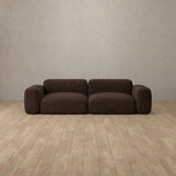 Linen Blend::Biscuit Velvet Sofa 2 Seater Espresso Linen Blend [grid:8:LB]