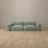 Linen Blend::Biscuit Velvet Sofa 2 Seater Sage Linen Blend