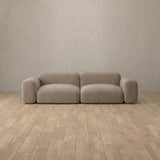 Linen Blend::Biscuit Velvet Sofa 2 Seater Taupe Linen Blend