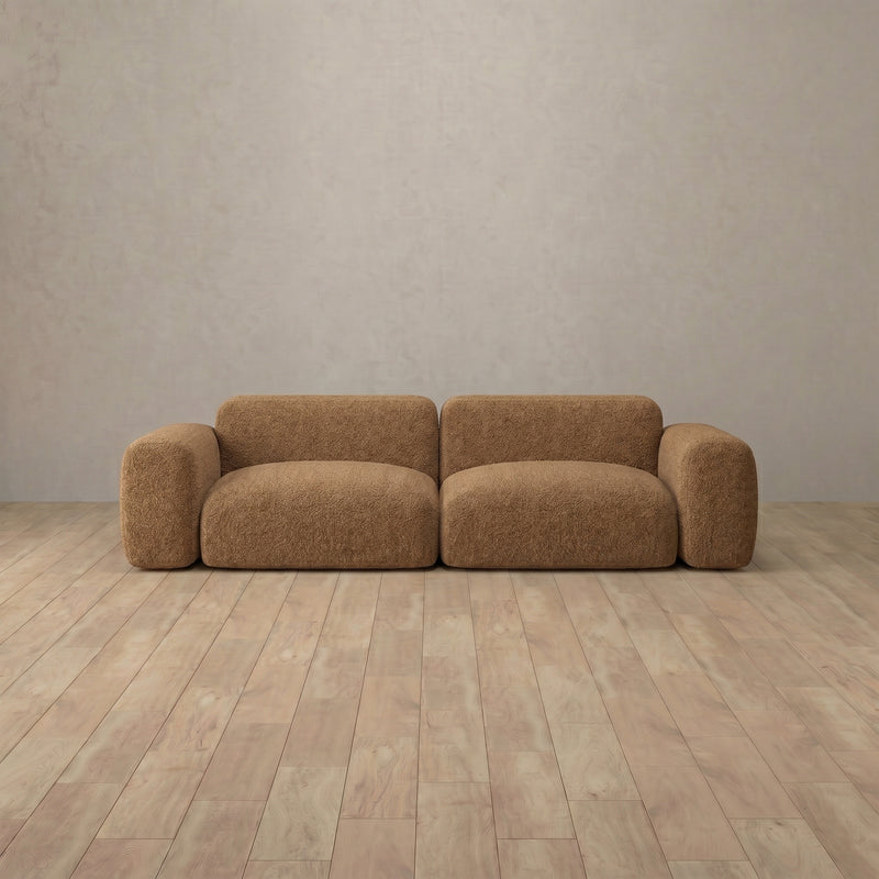 Boucle::Biscuit Velvet Sofa 2 Seater Toffee Boucle 4:BCL