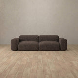 Linen Blend::Biscuit Velvet Sofa 2 Seater Truffle Linen Blend