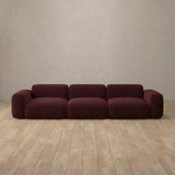 Boucle::Biscuit Velvet Sofa 3 Seater Burgundy Boucle [grid:6:BCL]