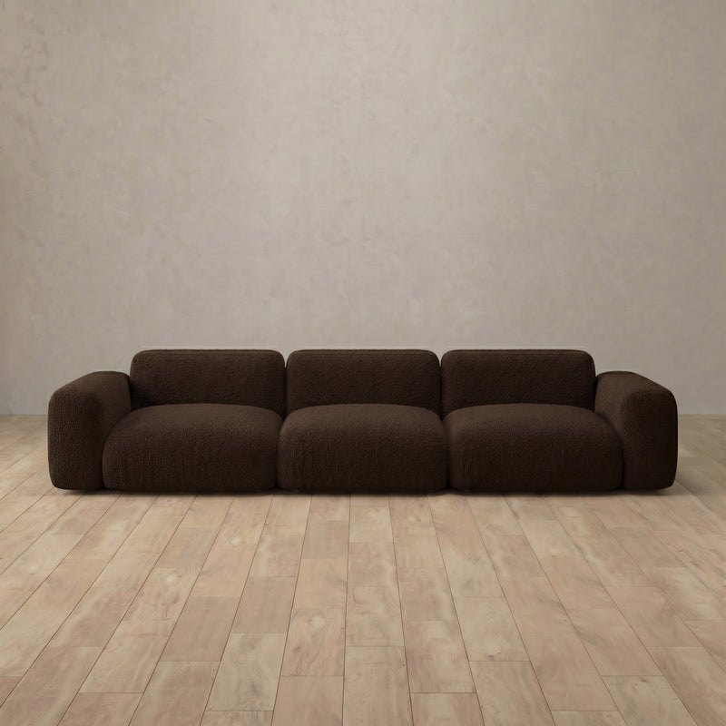 Boucle::Biscuit Velvet Sofa 3 Seater Espresso  Boucle v1 8:BCL