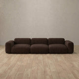 Linen Blend::Biscuit Velvet Sofa 3 Seater Espresso Linen Blend [grid:8:LB]