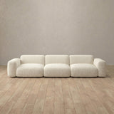 Boucle::Biscuit Velvet Sofa 3 Seater Ivory Boucle