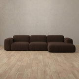 Boucle::Biscuit Velvet Sofa 3 Seater L-Shaped Espresso  Boucle [grid:8:BCL]