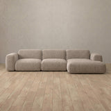 Boucle::Biscuit Velvet Sofa 3 Seater L-Shaped Taupe Boucle [grid:3:BCL]