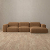 Boucle::Biscuit Velvet Sofa 3 Seater L-Shaped Toffee Boucle [grid:4:BCL]
