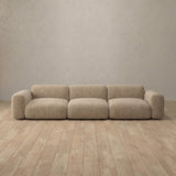 Linen Blend::Biscuit Velvet Sofa 3 Seater Latte Linen Blend [grid:3:LB]