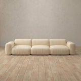 Top Grain Leather::Biscuit Velvet Sofa 3 Seater Linen Top Grain Leather [grid:2:TGL]