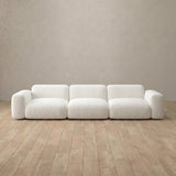 Boucle::Biscuit Velvet Sofa 3 Seater OffWhite Boucle