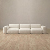 Top Grain Leather::Biscuit Velvet Sofa 3 Seater OffWhite Top Grain Leather [grid:1:TGL]