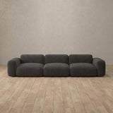 Boucle::Biscuit Velvet Sofa 3 Seater Smoke 2 Boucle v1 [grid:7:BCL]