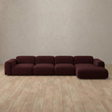 Boucle::Biscuit Velvet Sofa 4 Seater Burgundy Boucle [grid:6:BCL]