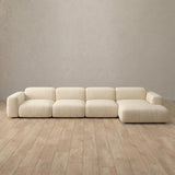Top Grain Leather::Biscuit Velvet Sofa 4 Seater Cream Top Grain Leather