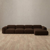 Boucle::Biscuit Velvet Sofa 4 Seater Espresso  Boucle [grid:8:BCL]