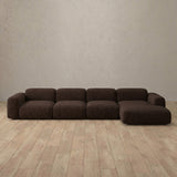 Linen Blend::Biscuit Velvet Sofa 4 Seater Espresso Linen Blend [grid:8:LB]