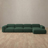 Boucle::Biscuit Velvet Sofa 4 Seater Forest Green Boucle [grid:5:BCL]