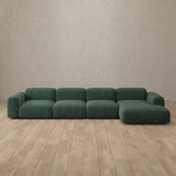 Linen Blend::Biscuit Velvet Sofa 4 Seater Forest Green Linen Blend [grid:5:LB]