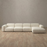 Boucle::Biscuit Velvet Sofa 4 Seater Ivory Boucle